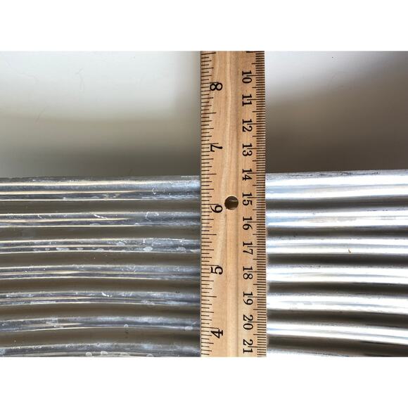 Vintage pewter ribbed platter, tray, candle dish - Picture 4 of 9